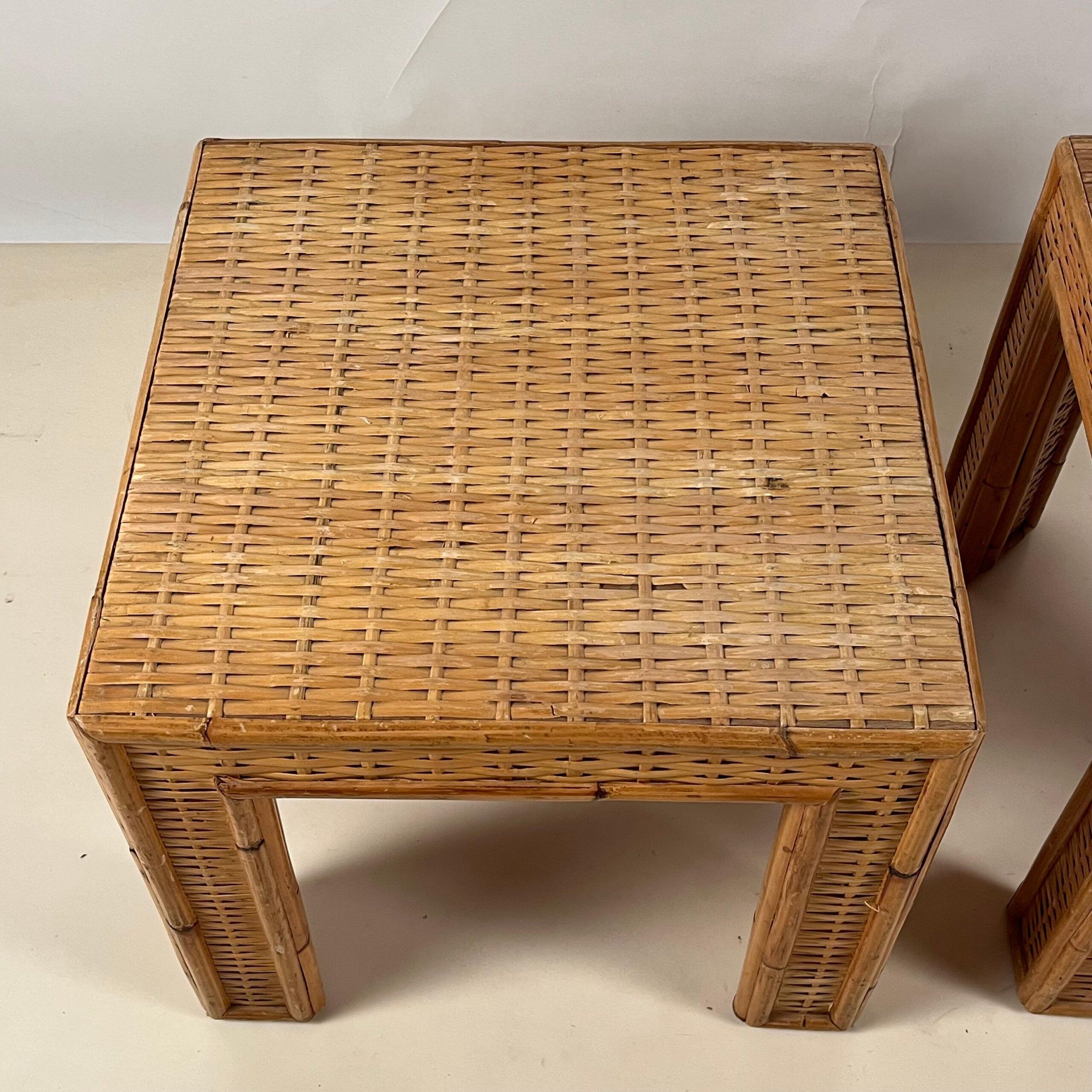Pair Of Thick Custom-Made Rattan And Wicker End Tables For Sale At 1Stdibs with The Craft Behind the Beauty Making Teak and Wicker Accent Tables