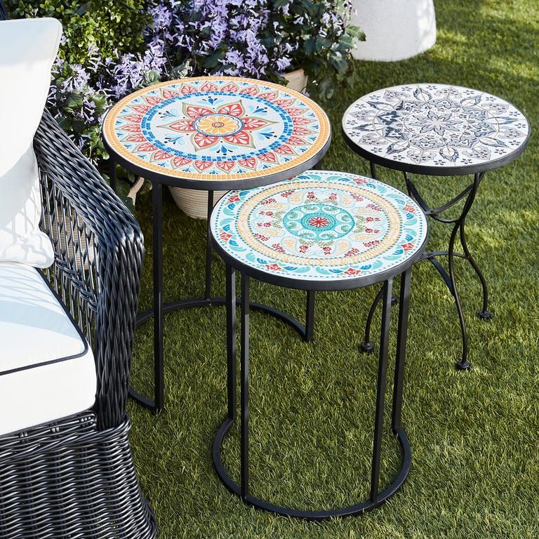 Patio Side Table Mosaic At Merrill Lavallee Blog within