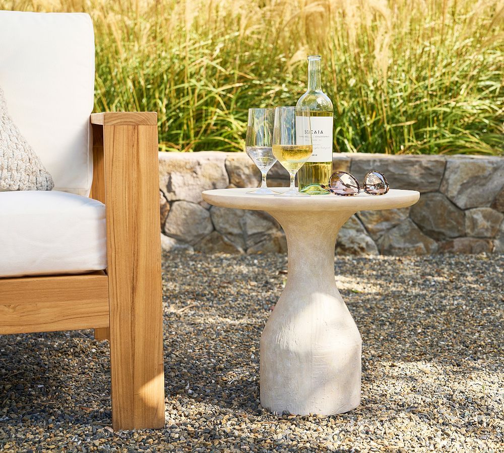 Sienna Stone Outdoor Accent Table | Pottery Barn in