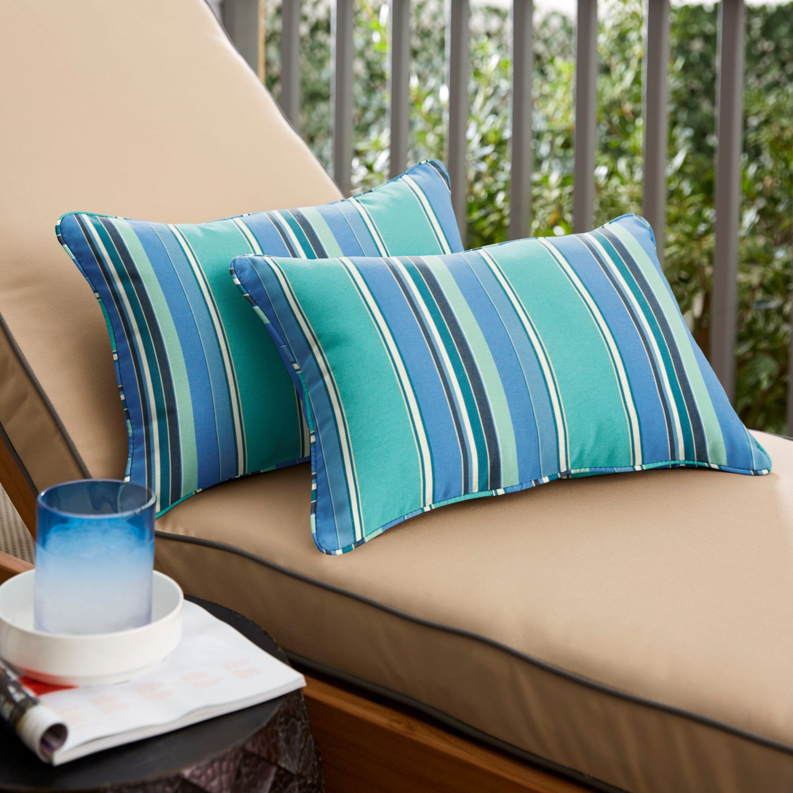 Sorra Home Dolce Oasis Corded Outdoor Pillows With Sunbrella Fabric ... with regard to