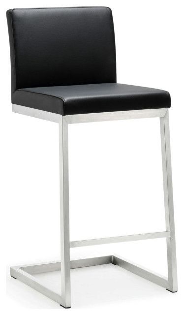 Tov Furniture Parma Black Stainless Steel Counter Stool - Set Of 2 ... inside