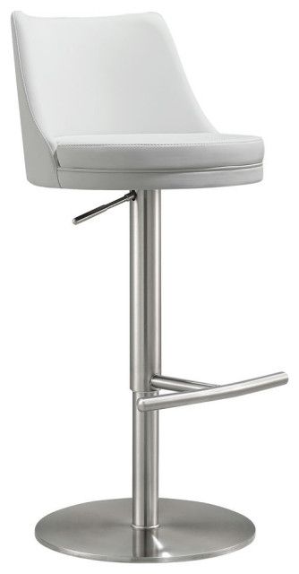 Tov Furniture Reagan White And Silver Adjustable Stool - Contemporary ... within Beyond Aesthetics Understanding the Design of the TOV Turin Stool