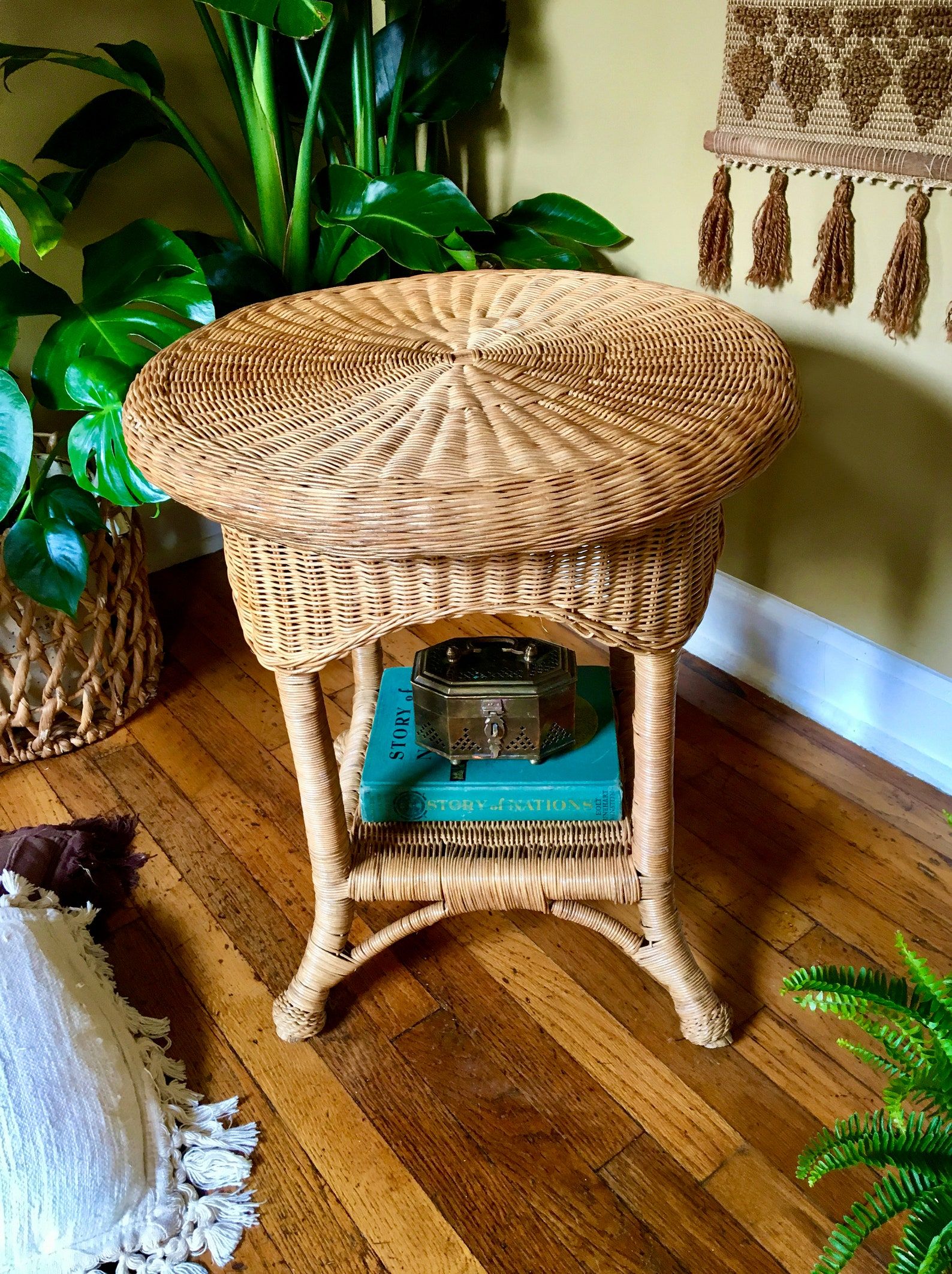Vintage Wicker Side Tables At Charles Bolden Blog regarding
