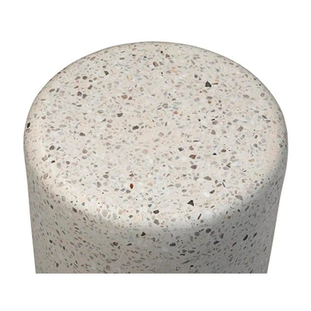 White Terrazzo Round Side Table Small | Chairish regarding