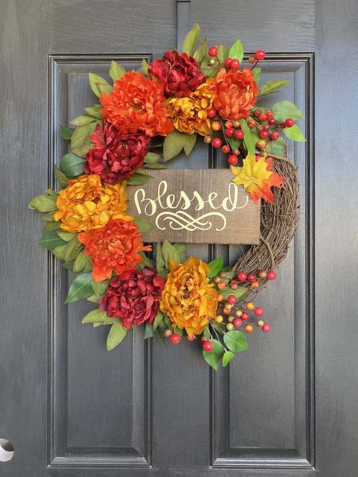 100 Best Fall Wreaths For Your Autumn Front Door | Fall Decor Wreaths ... with Transform Your Doorway with an Autumn Harvest Wreath
