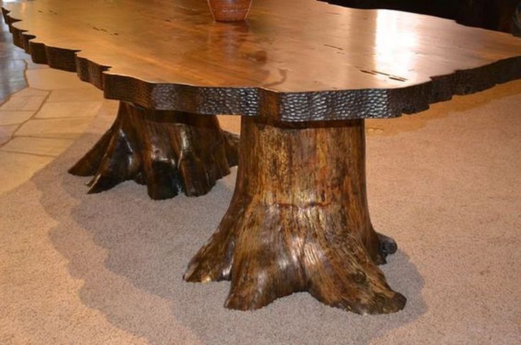 20+ Amazing Natural Wood Table Designs With Tree Stump And Trunk | Wood ... throughout