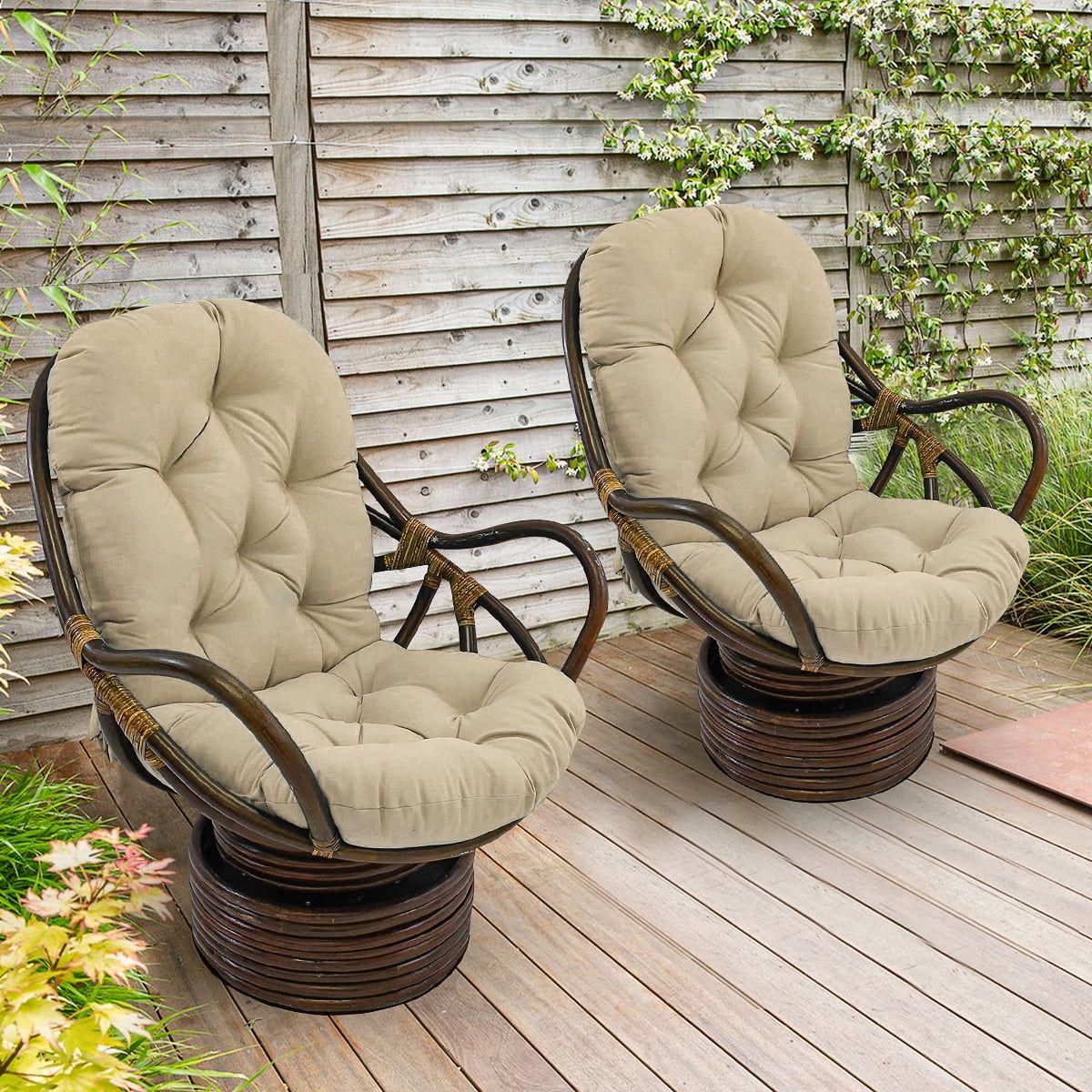 2Pcs Swivel Rocker Cushion, 48" X 24" X 6" Solid Twill Swivel Rocker ... with regard to Maximizing Comfort and Style with a 48"x24" Swivel Rocker Cushion