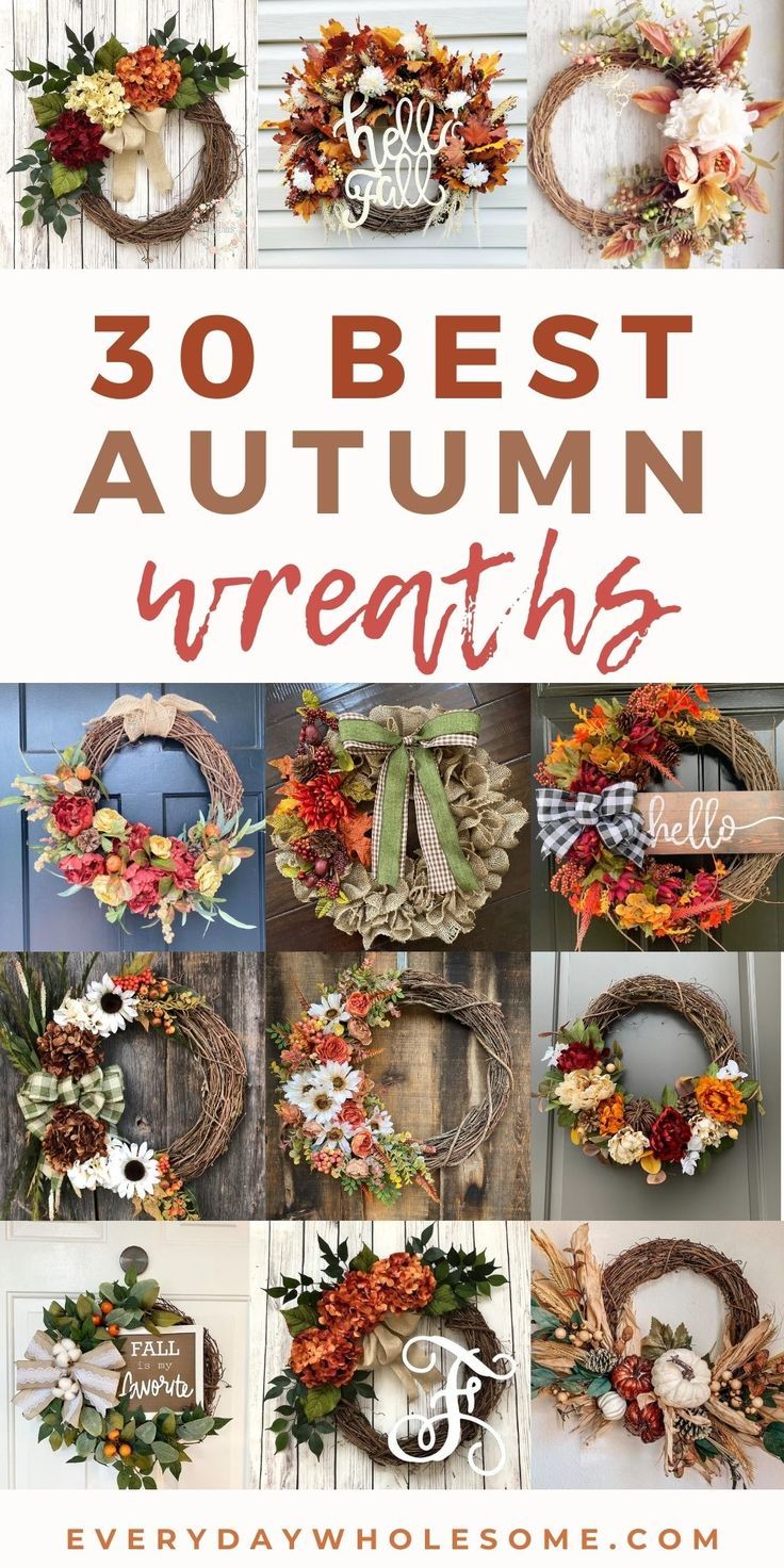 30+ Fall Wreaths For Your Farmhouse Autumn Front Door Decor | Fall ... regarding