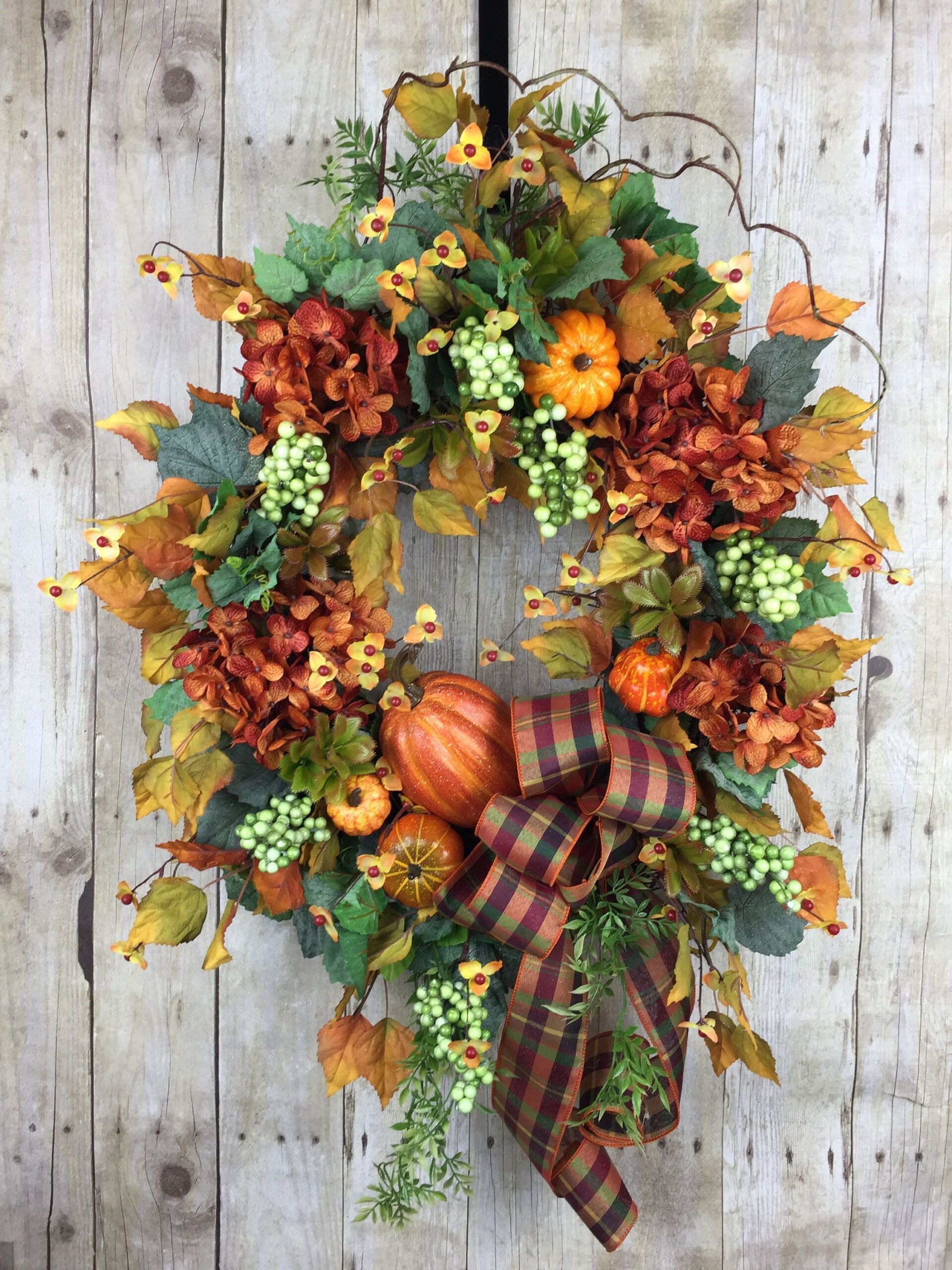 30+ Outdoor Fall Wreaths For Front Door pertaining to Transform Your Doorway with an Autumn Harvest Wreath