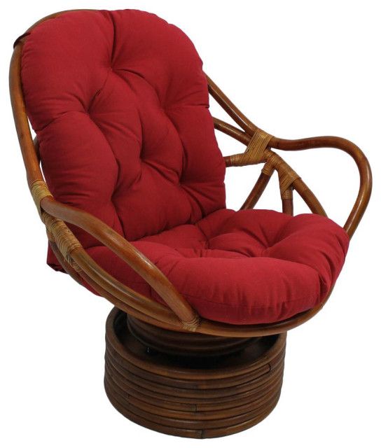 48-Inch By 24-Inch Solid Twill Swivel Rocker Cushion - Contemporary ... intended for