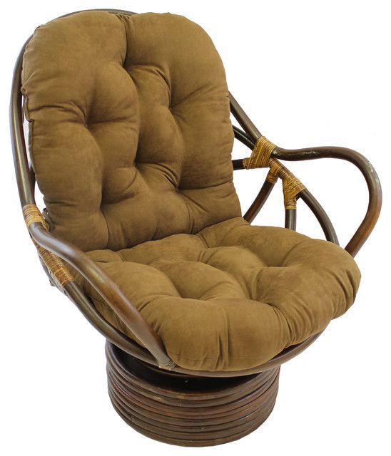 48"X24" Solid Micro Suede Swivel Rocker Cushion - Contemporary - Seat ... with regard to Maximizing Comfort and Style with a 48"x24" Swivel Rocker Cushion