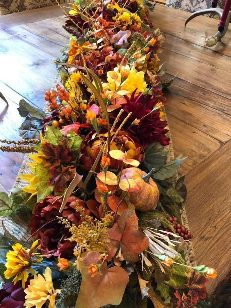 5 Ft Or 6 Ft Luxury Fall Garland, Mantel Garland, Fall Decor ... for