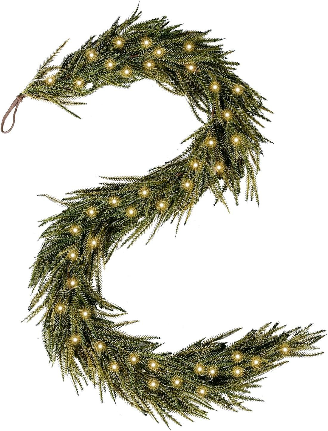 Amazon.com: 9Ft Handmade Christmas Garland,Artificial Cypress Cedar ... regarding The Art of Seasonal Decorating with a 72-Inch Blueberry Cypress Garland