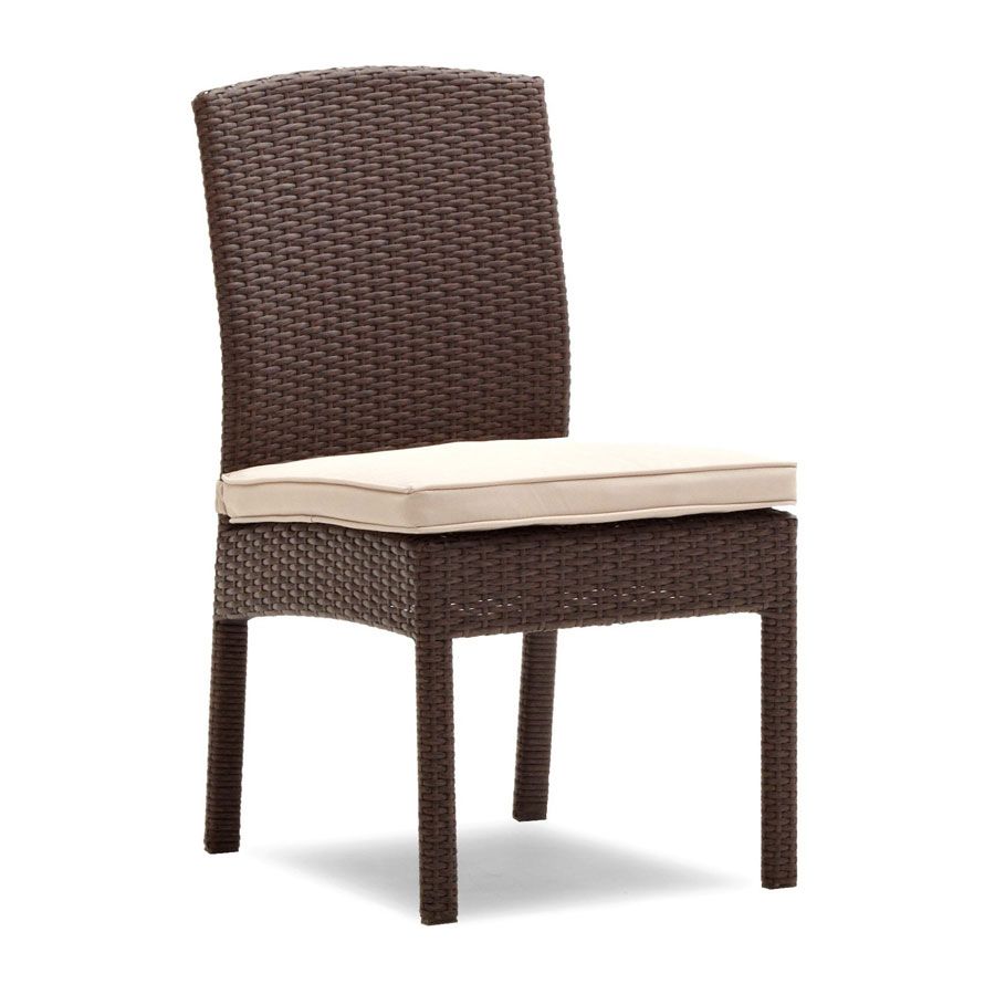 Amazon.com : Strathwood Griffen All-Weather Wicker Dining Armless Chair ... regarding