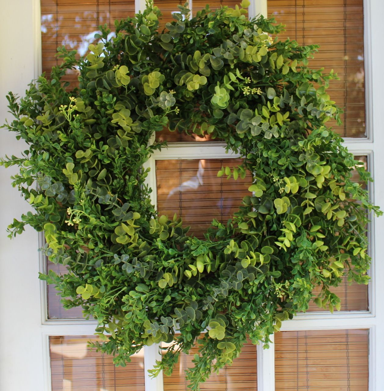 Arbor Artificial Boxwood Door Wreath 22 In | Artificial Boxwood Wreath ... with