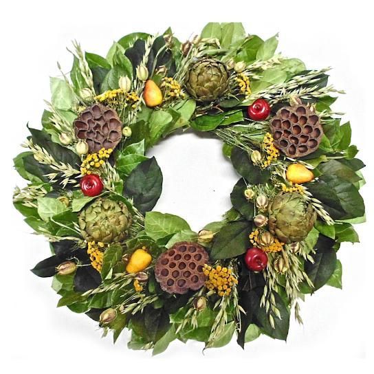 Artichoke And Pears Wreath Seasonal Wreaths, Fall Wreaths, Christmas ... pertaining to The Art of Crafting a 22-inch Artichoke Spring Wreath