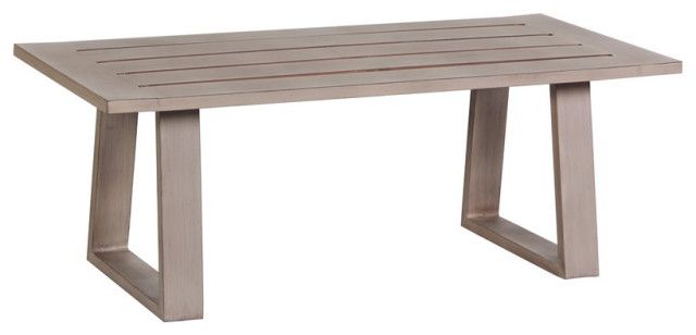 Aruba Aluminum Frame Coffee Table In Handpainted Taupe - Transitional ... inside Integrating the Aruba Aluminum Frame End Table into Your Home Decor