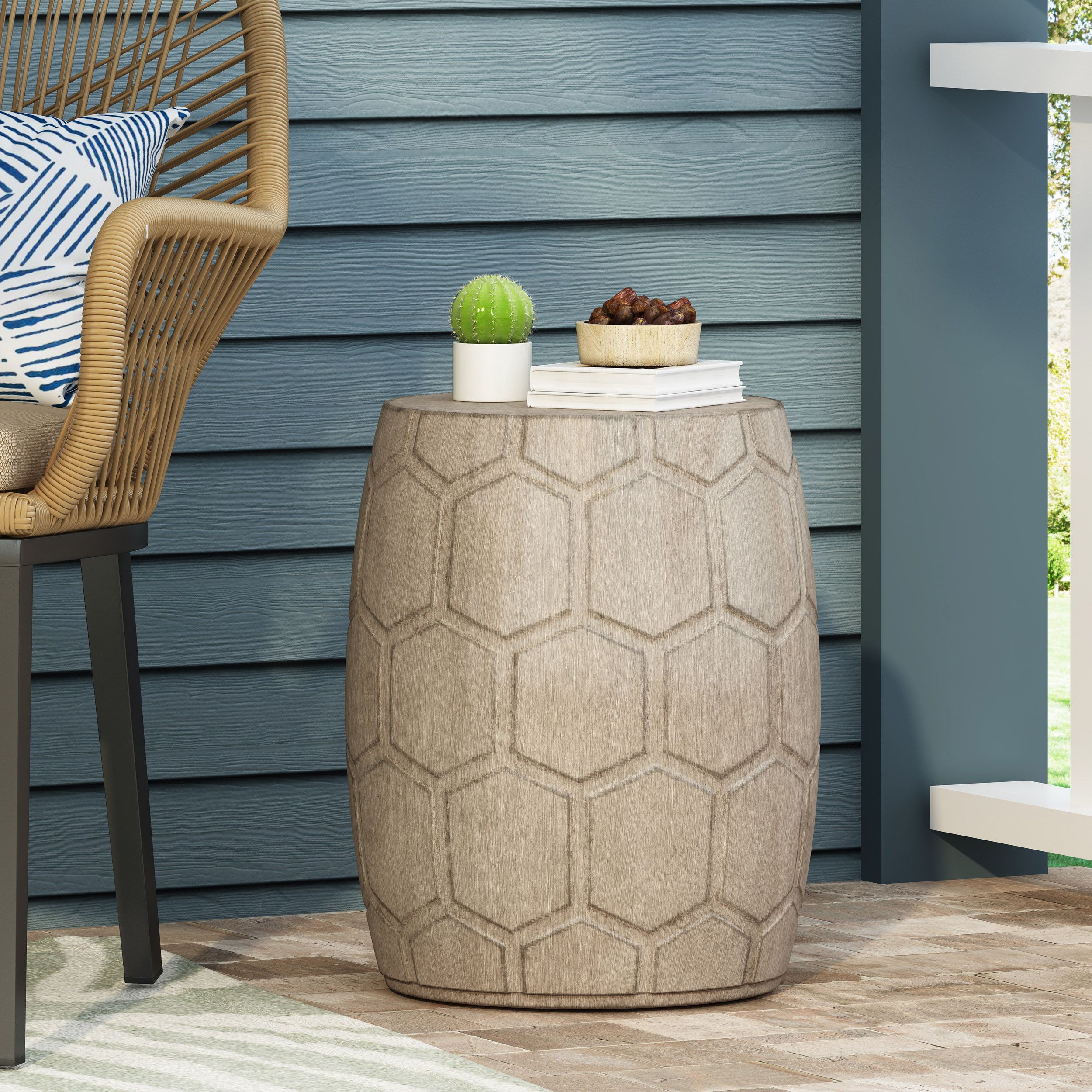 Birch Lane Salina Lightweight Concrete Side Table &amp;Amp; Reviews - Wayfair ... with regard to Exploring the Craftsmanship Behind the Acorn Lightweight Concrete Side Table Antique Yellow