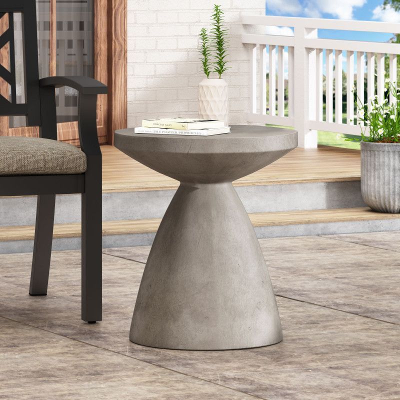 Bissell Outdoor Lightweight Concrete Side Table, Concrete Finish By ... intended for