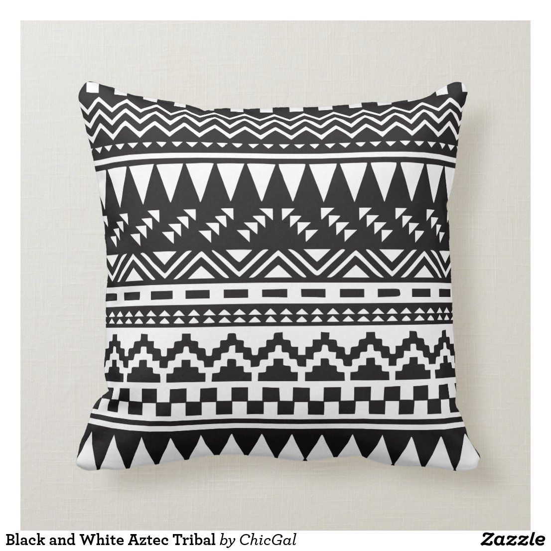 Black And White Aztec Tribal Throw Pillow | Zazzle.com In 2020 | Tribal ... for Understanding the Allure of Black and White Tribal Outdoor Throw Pillows