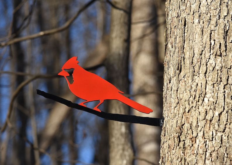 Cardinal Metal Bird Yard Garden Art Gift Free Shipping - Etsy intended for Discover the Durability and Beauty of Metal Cardinal Garlands