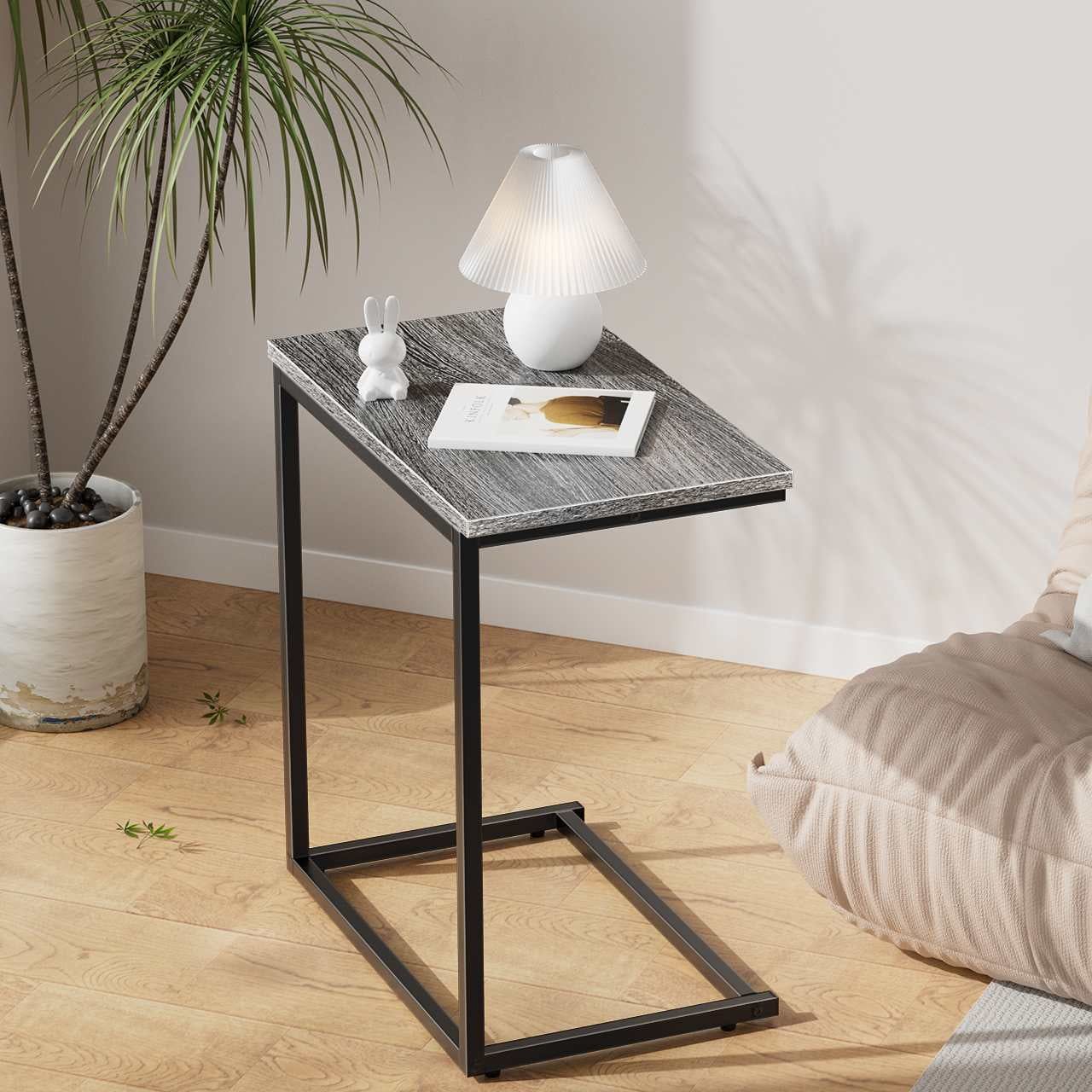 Chitooma C Shape Metal Frame End Table, Sofa Table Tv Tray Table For ... intended for Integrating the Aruba Aluminum Frame End Table into Your Home Decor