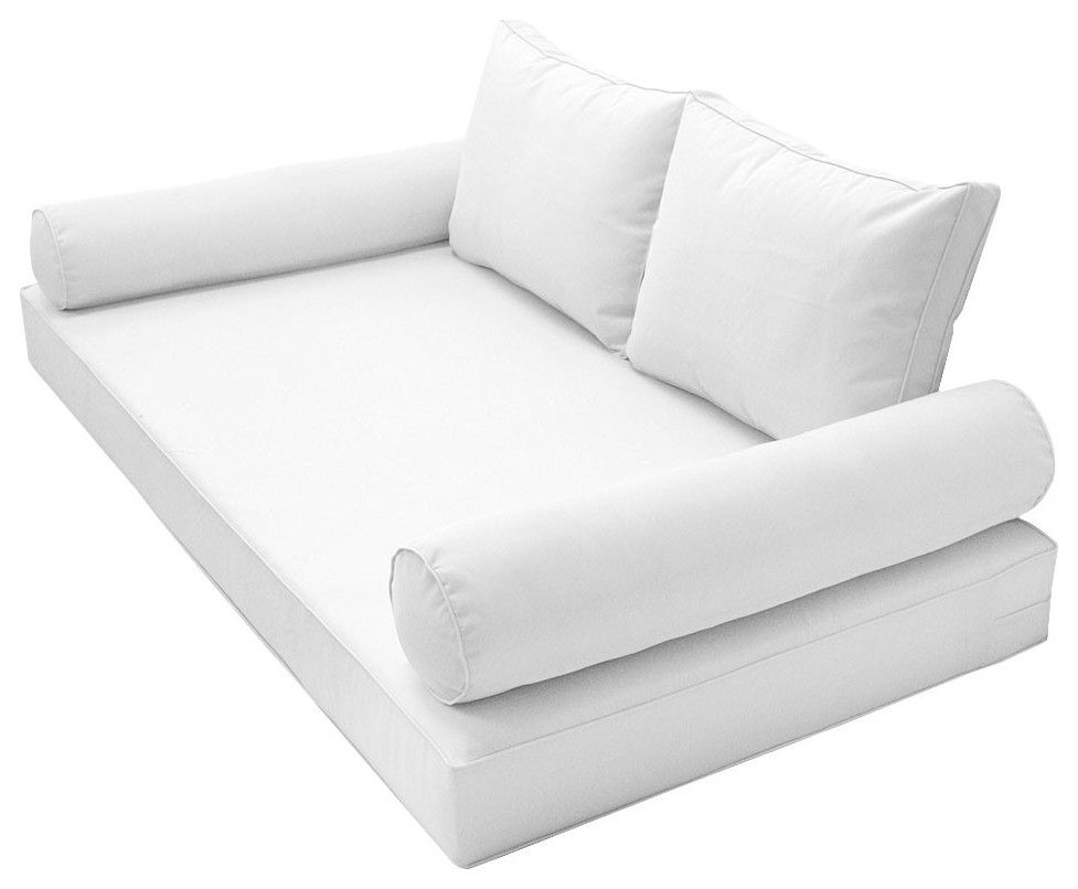 |Cover Only| Style 1 Twin Piped Trim Daybed Mattress Bolster Pillow ... with