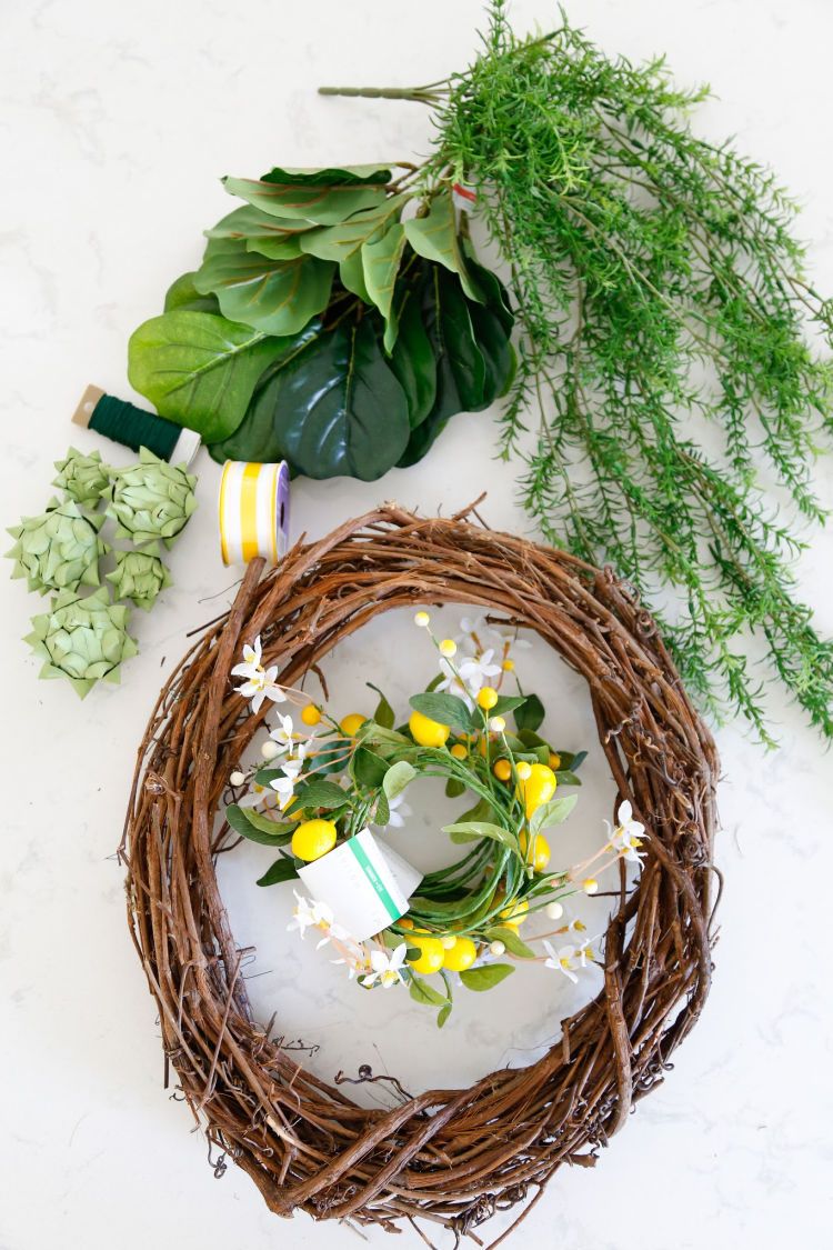 Diy Artichoke Lemon Wreath - Sand And Sisal pertaining to