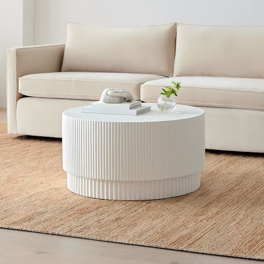 Fluted Coffee Table | Modern Living Room Furniture | West Elm in Why a White Welt Coffee Table Might Be Your Next Smart Purchase