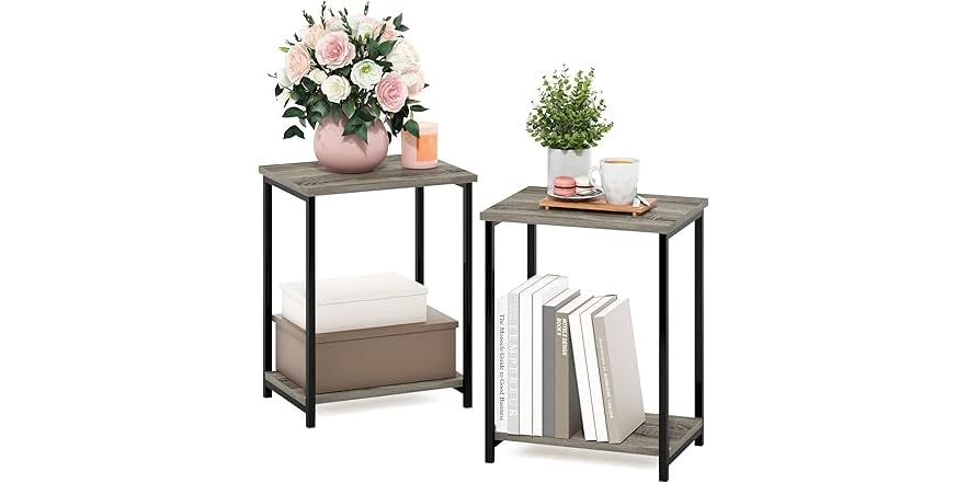 Furinno Simplistic Metal Frame End Tables inside