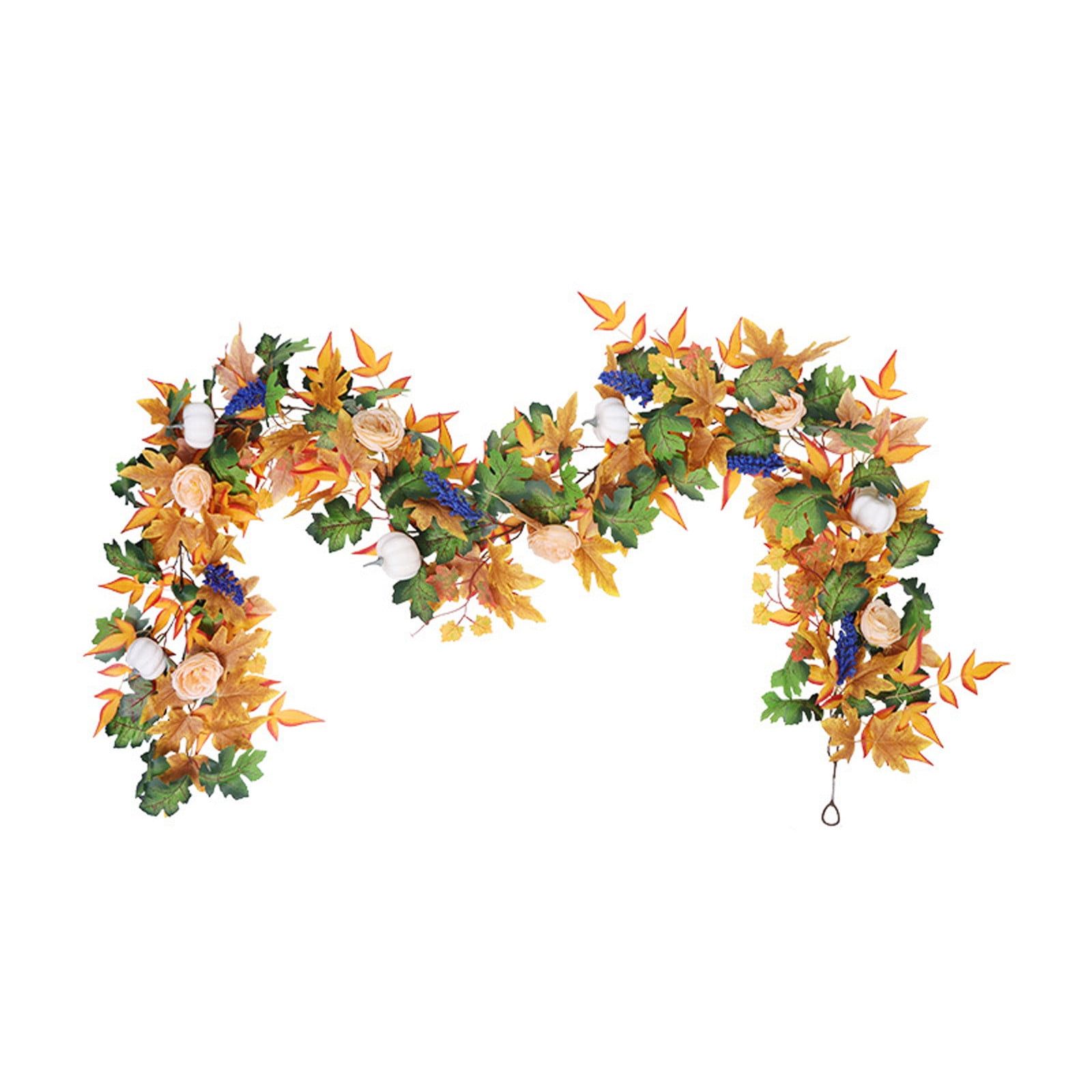 Harlier Artificial Autumn Maple Leaves Garland With Rose Flower, 6.6Ft ... intended for The Unexpected Charm of a 6-Foot Autumn Magnolia Garland