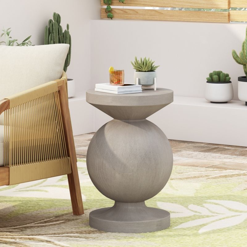 Mondy Outdoor Lightweight Concrete Side Table | Foter in