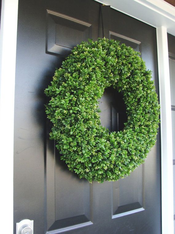 Outdoor Decor, Faux Boxwood Wreath, Door Wreaths, Four Seasons, Outdoor ... inside The Versatility of Boxwood Wreaths for Every Season