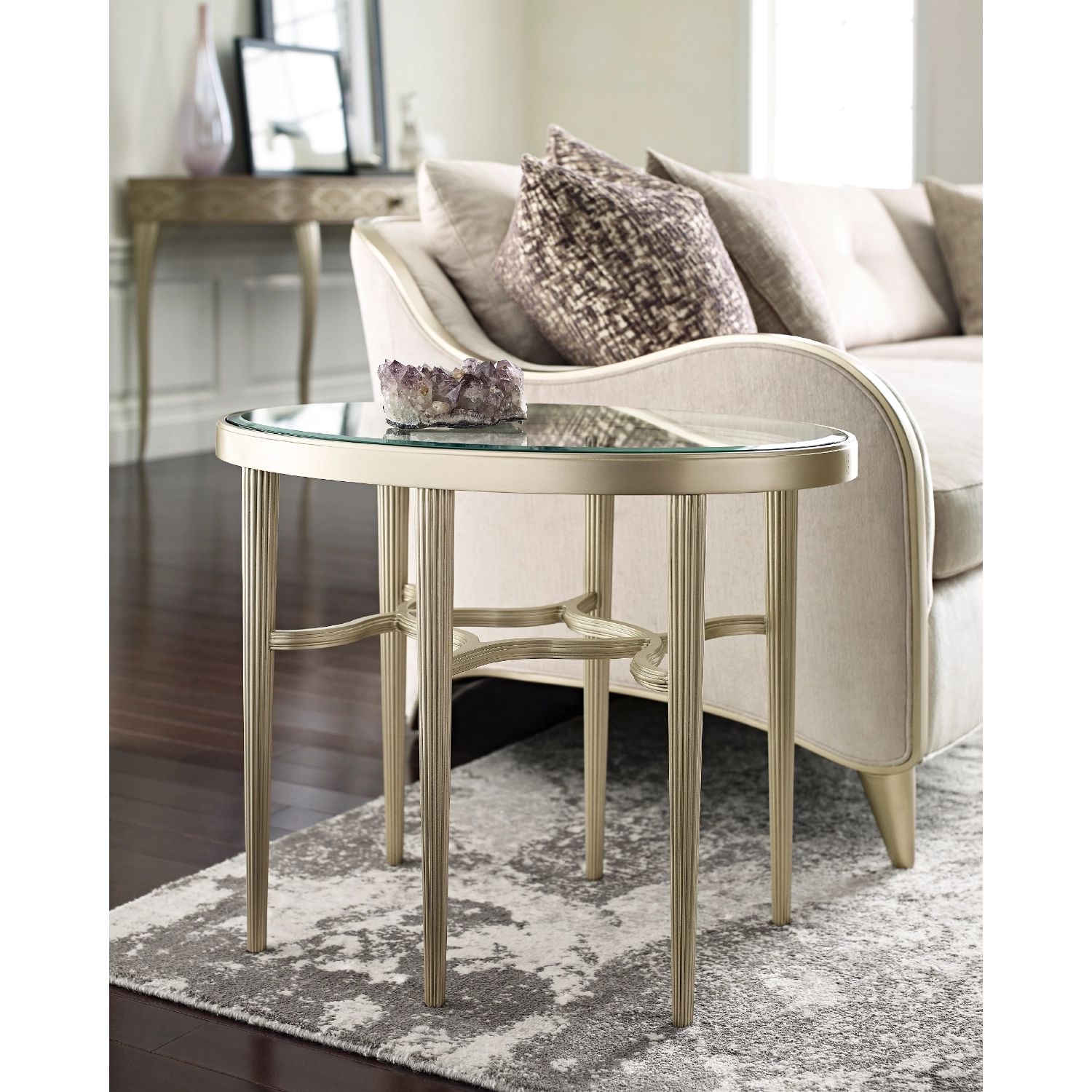 Oval End Table with