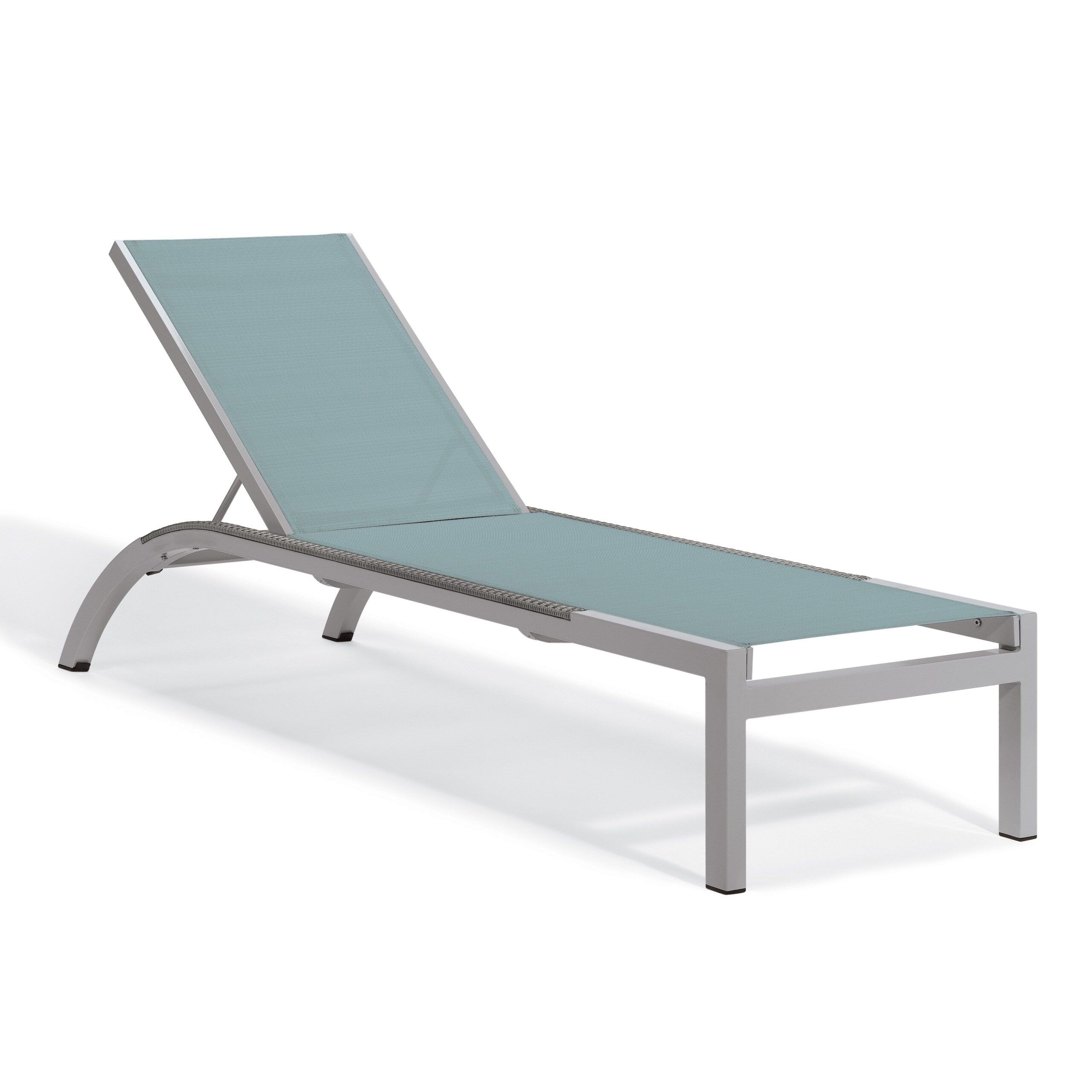 Oxford Garden Argento Armless Chaise Lounge With Powder Coated Aluminum ... pertaining to