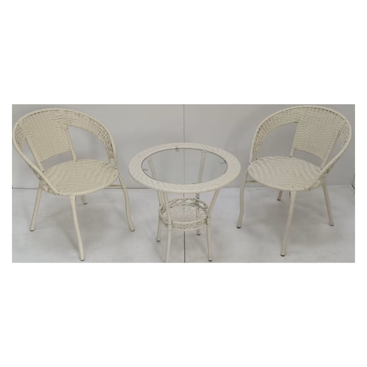 Patio 3 Pieces Rattan Dining Set Table With Wicker Glass Top | Karnak ... with
