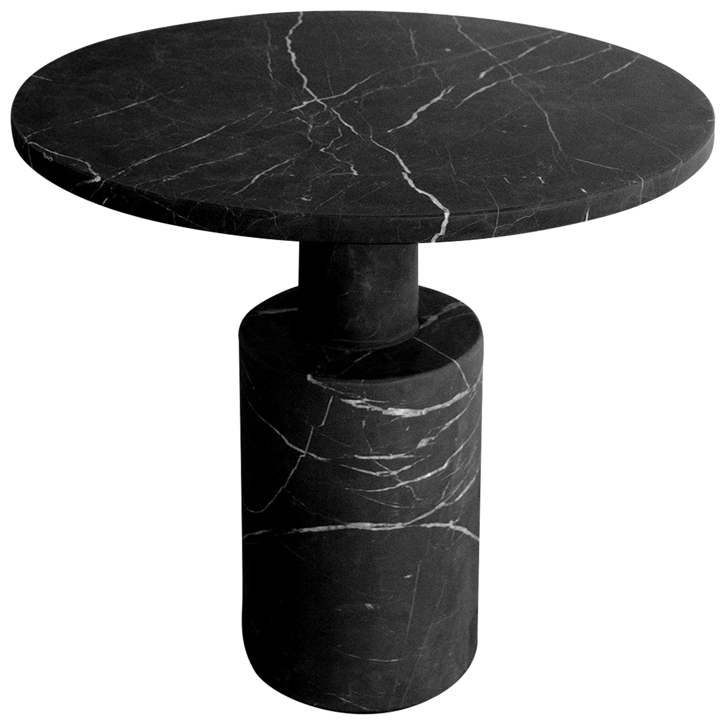 Pedestal Black Marble Tall Side Table For Sale At 1Stdibs | Black Metal ... regarding The Versatility of Medium Black Capitone Side Tables in Home Design