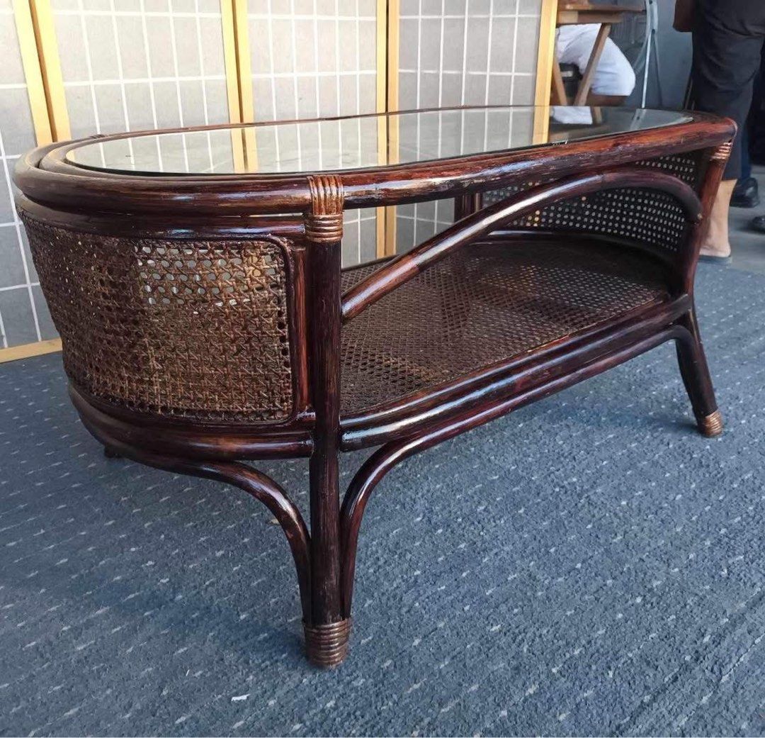 Rattan Glass Top Center Table, Furniture &amp;Amp; Home Living, Furniture ... for Beyond the Basics Unpacking the Durability of Condor Rattan Glass Top Tables