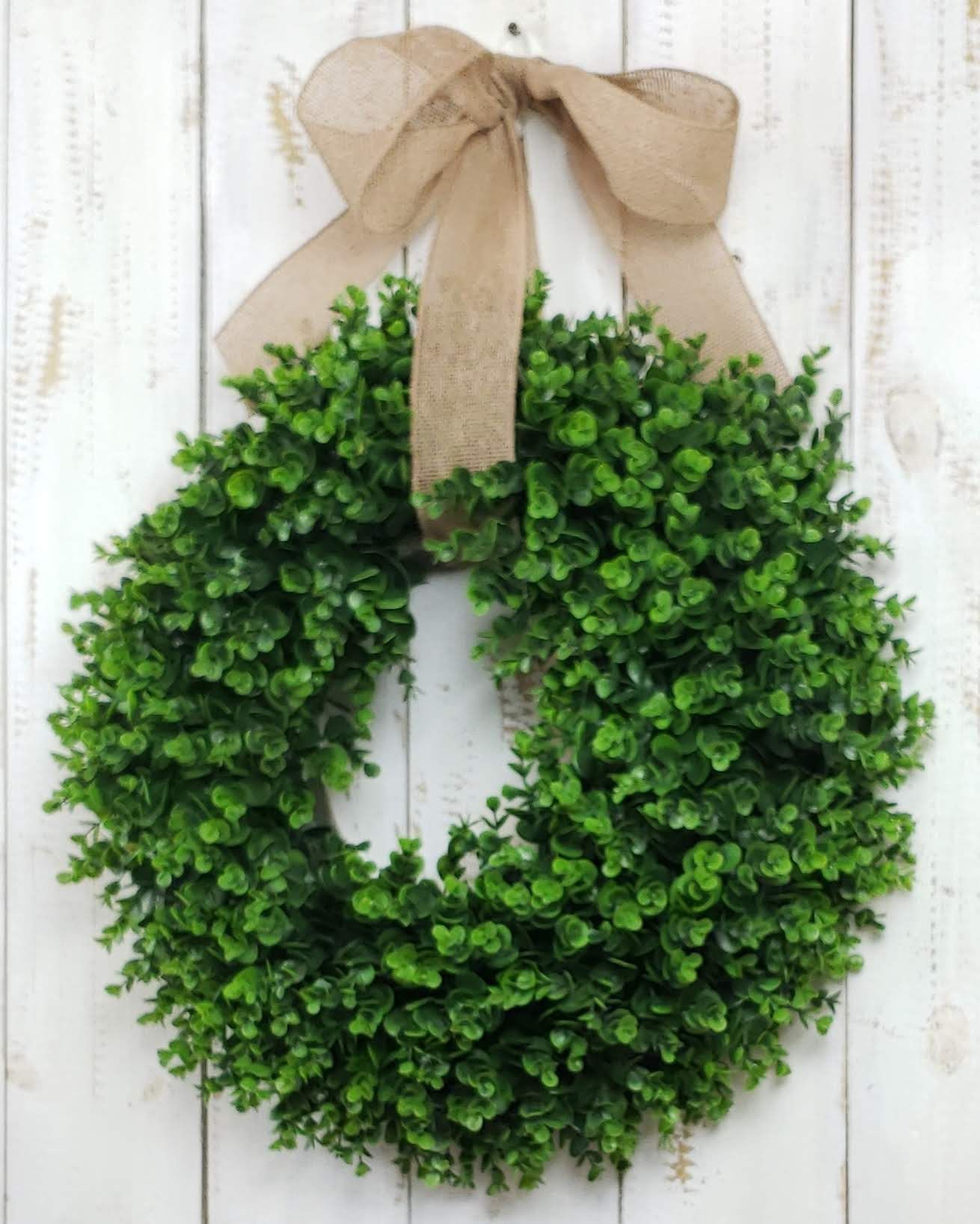 Realistic Artificial Boxwood Wreath | Website throughout