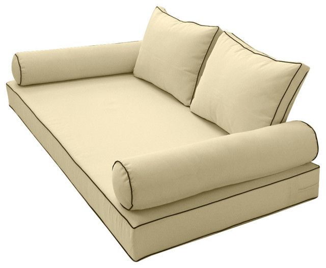 S1 Twin Size 5Pc Contrast Pipe Outdoor Daybed Matress Cushion Complete ... regarding