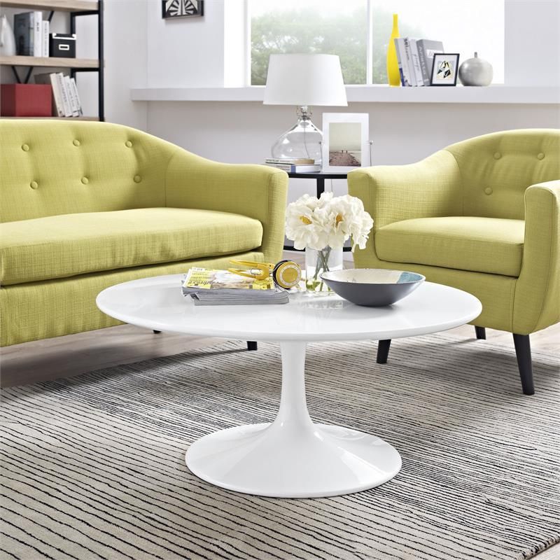 Saarinen Fiberglass White Coffee Table - Modern Selections - Coffee Tables with