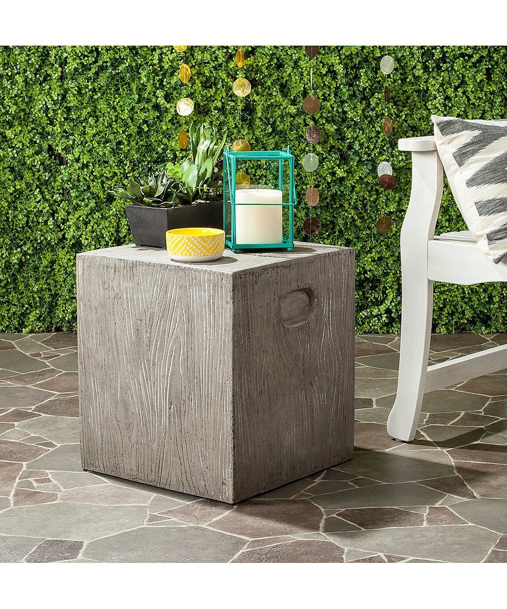 Safavieh Dark Gray Cube Accent Table | Outdoor Accent Table, Accent ... regarding The Versatile Mirage Accent Table Your Grey Outdoor Furniture Solution
