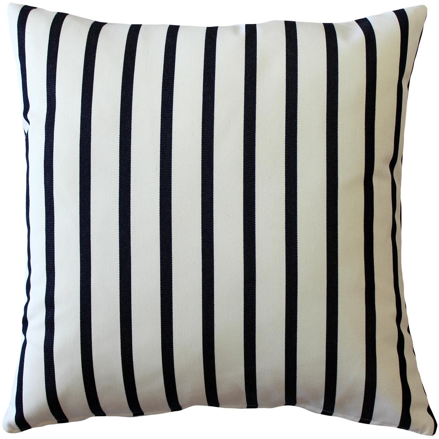 Sunbrella Lido Indigo Striped Indoor / Outdoor Pillow | Chairish with regard to The art and science behind Sunbrella Lido Indigo's outdoor durability