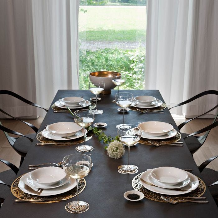 Table Set - The White Snow | Art Of The Table | Hausscape regarding Understanding White Snow Table Materials and Their Impact