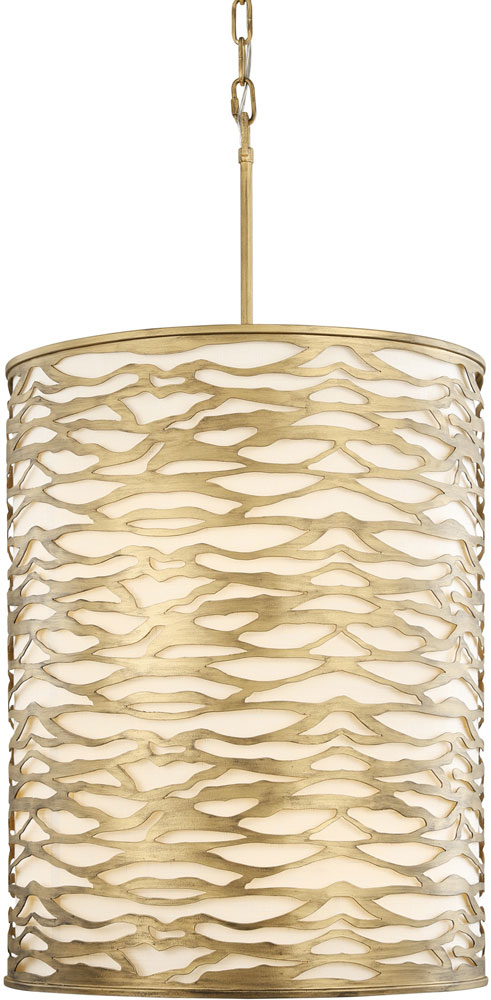 Varaluz 348F06Hg Kato Contemporary Havana Gold 18" Drum Drop Lighting ... pertaining to Bringing Warmth and Edge to Your Decor with the Kato Havana Gold