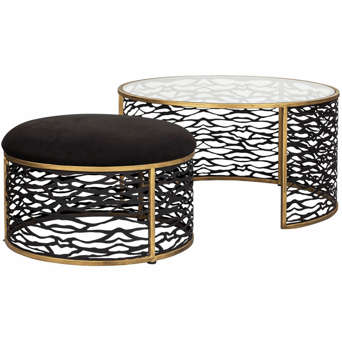 Varaluz 348Tc32Nhgcb Kato Modern Havana Gold / Carbon Coffee Table ... with regard to