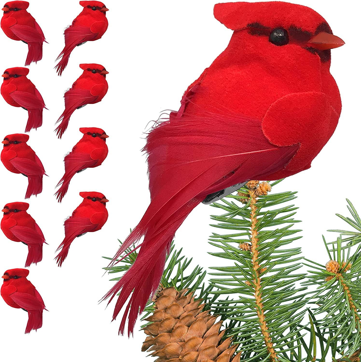 Visland 10 Pcs Durable Foam Artificial Red Cardinals, Christmas Tree ... pertaining to