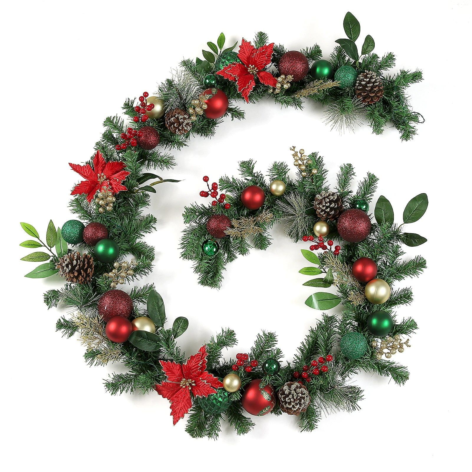 Wbhome Pre-Lit 6 Feet/72 Inch Christmas Garland, Red Green &amp;Amp; Gold ... throughout The Art of Seasonal Decorating with a 72-Inch Blueberry Cypress Garland