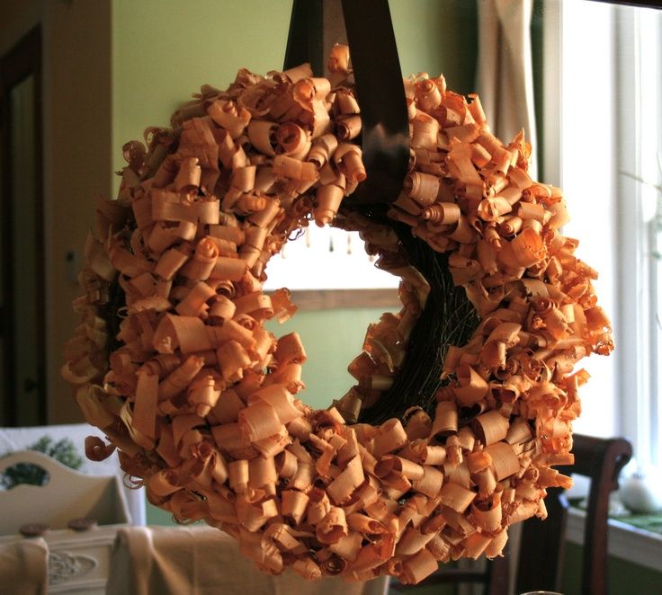 Wood Shavings Wreath And Buffet Vignette throughout The Art of the Green Woodchip Wreath From Foraging to Finishing