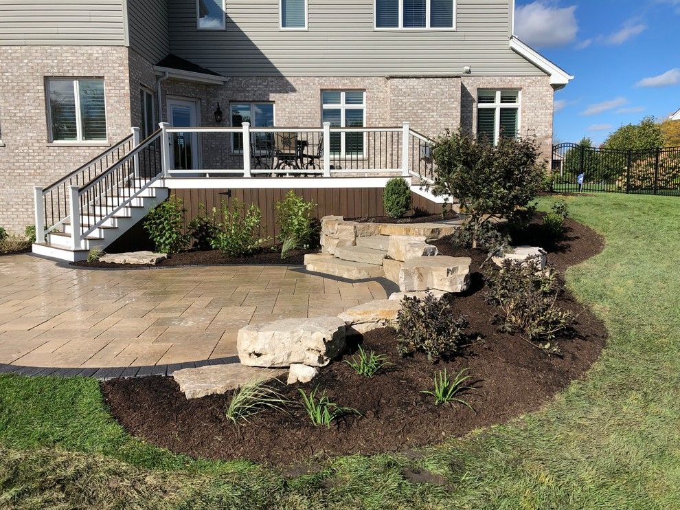 Woodridge, Il. Outdoor Deck And Patio Living Space - Rustic - Landscape ... with regard to